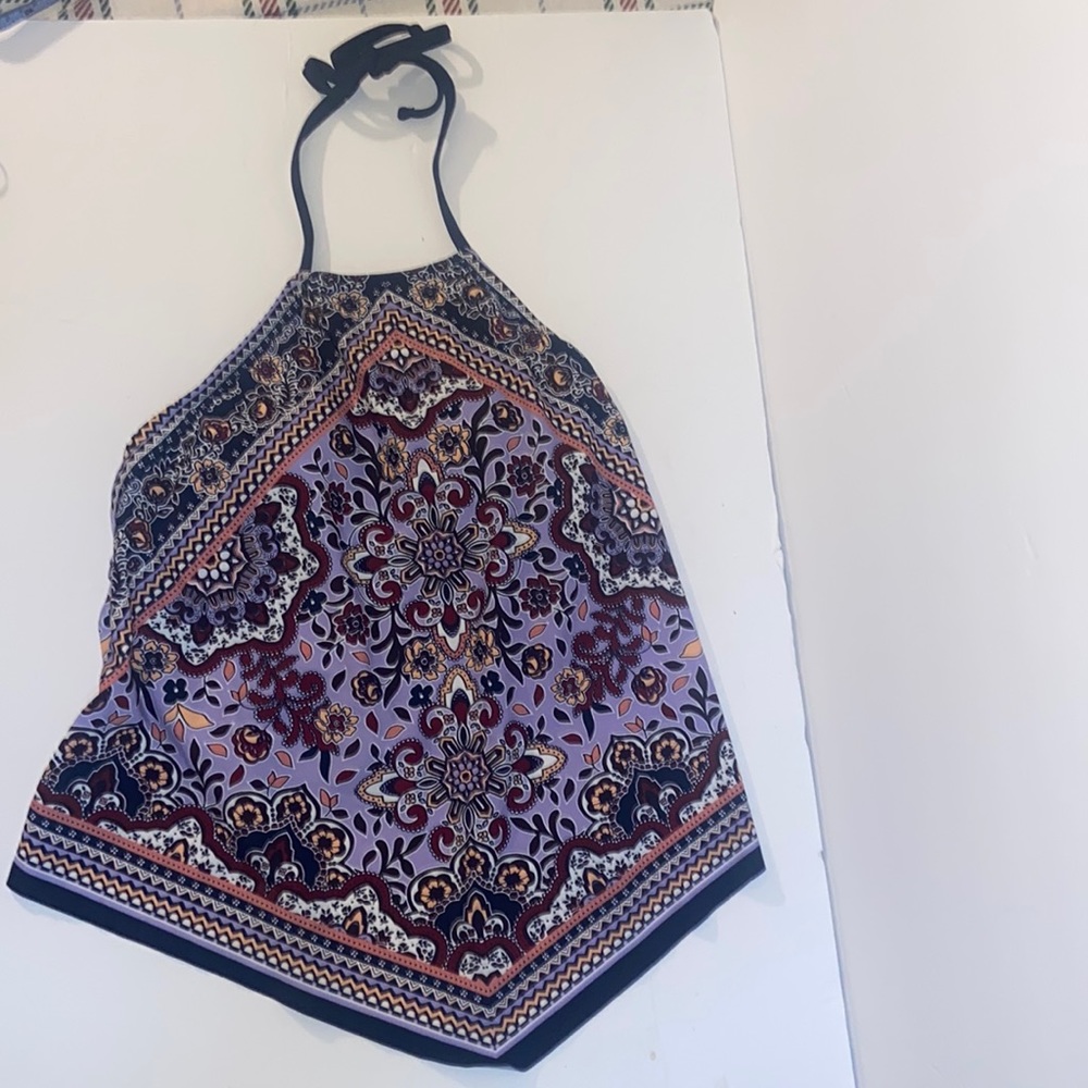 Kona Sol bandanna bathing suit top NWT size small